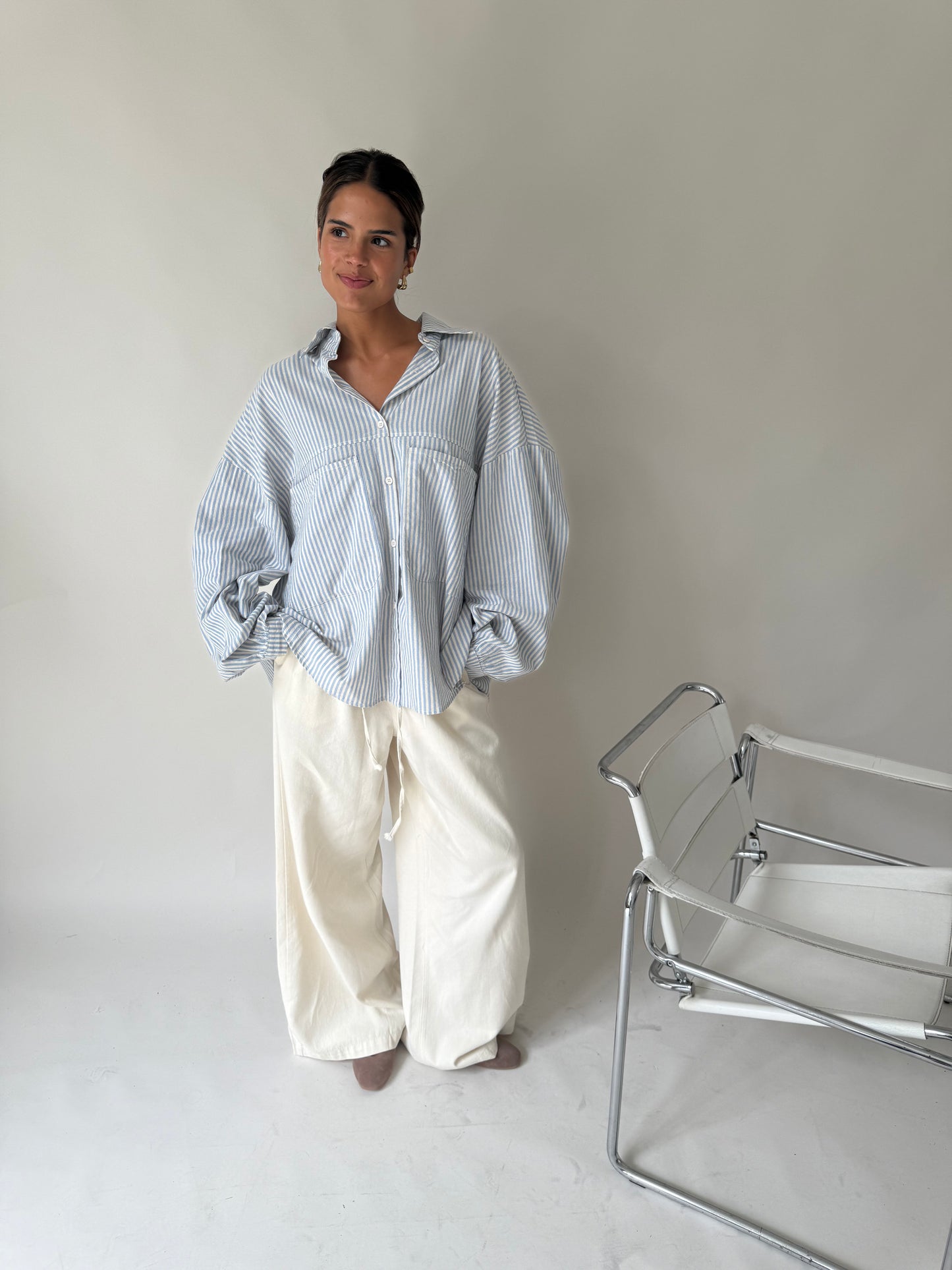 Blouse met streep oversized