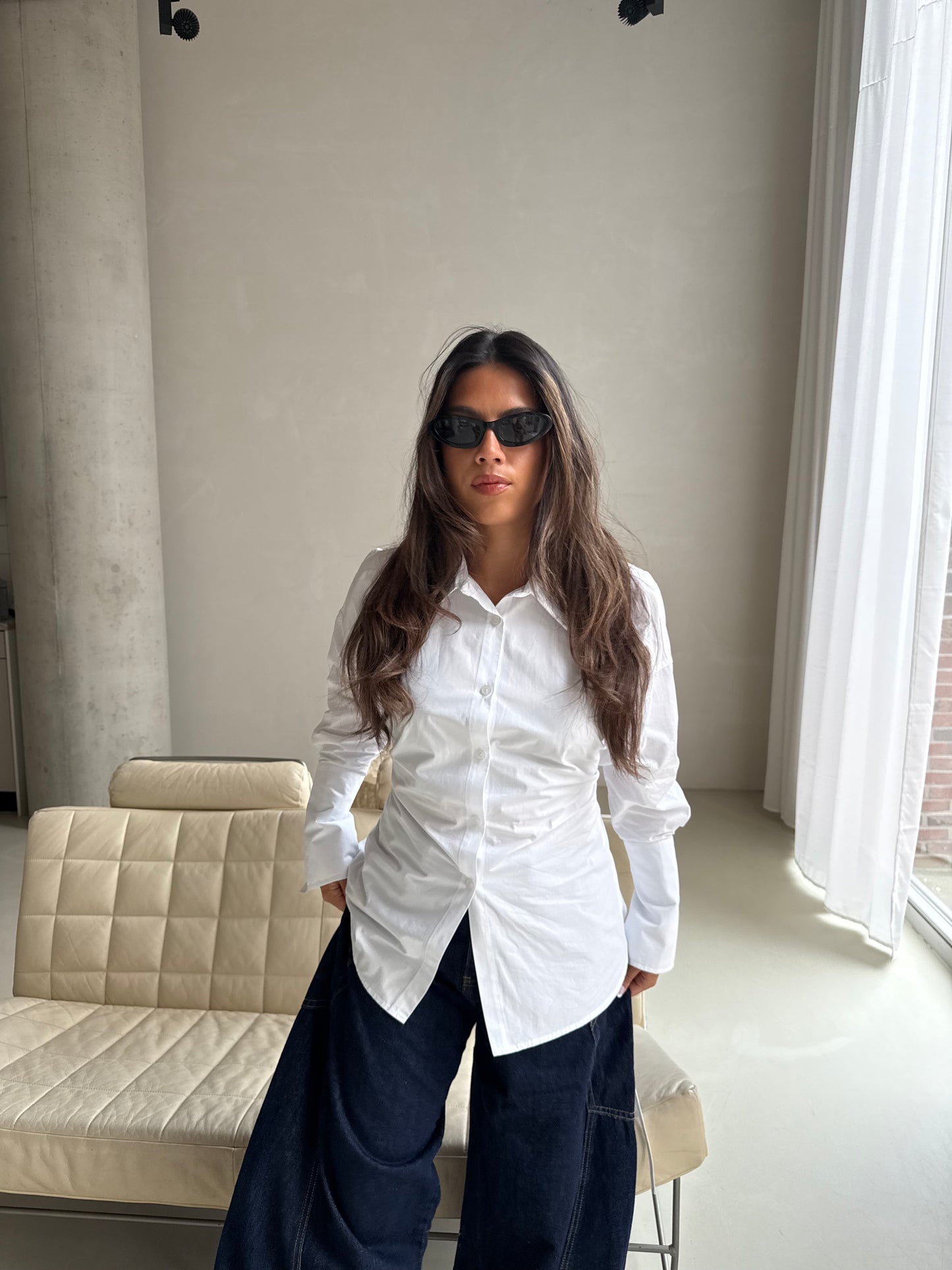 Blouse wit met detail achter