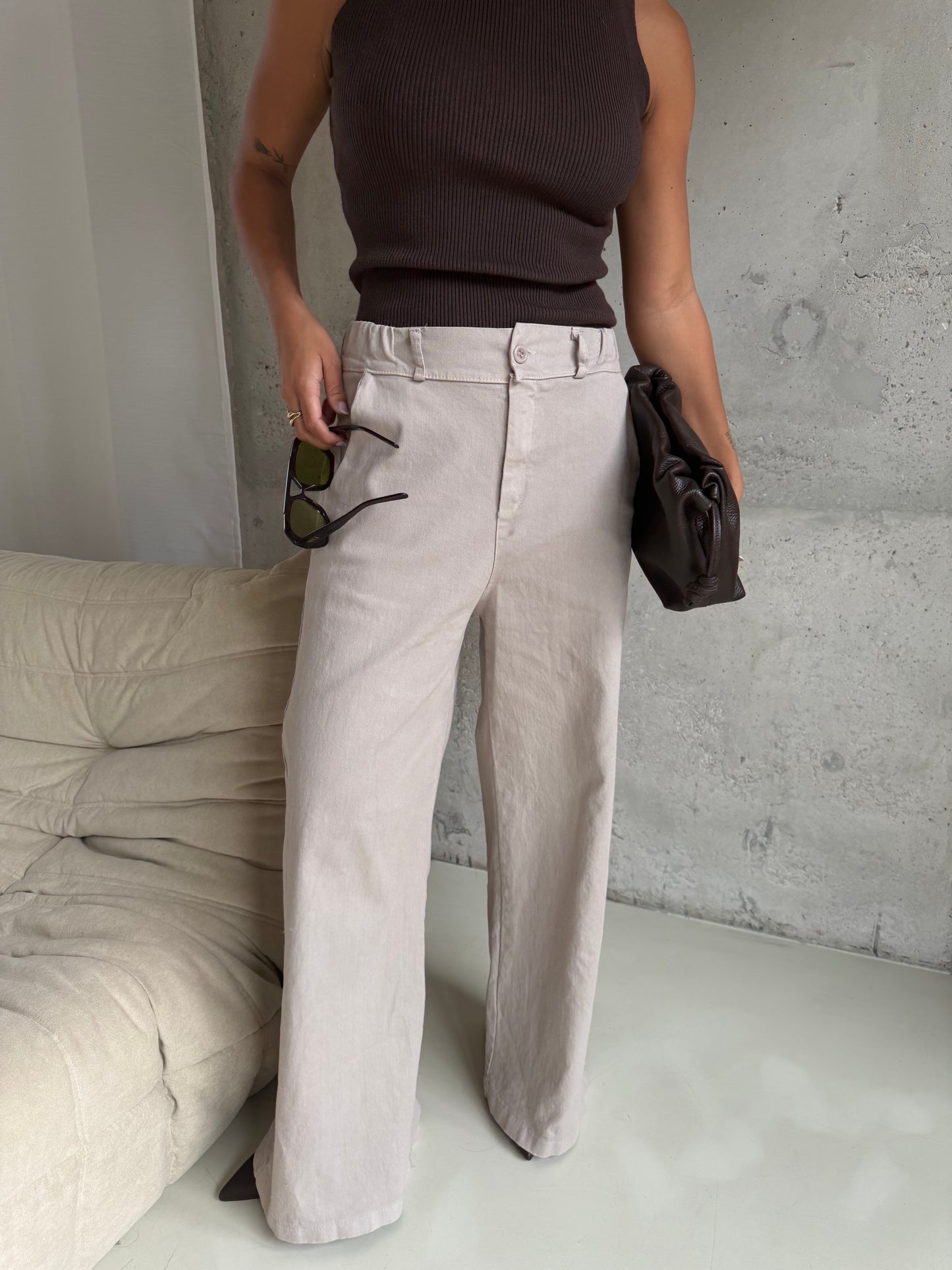 Broek taupe