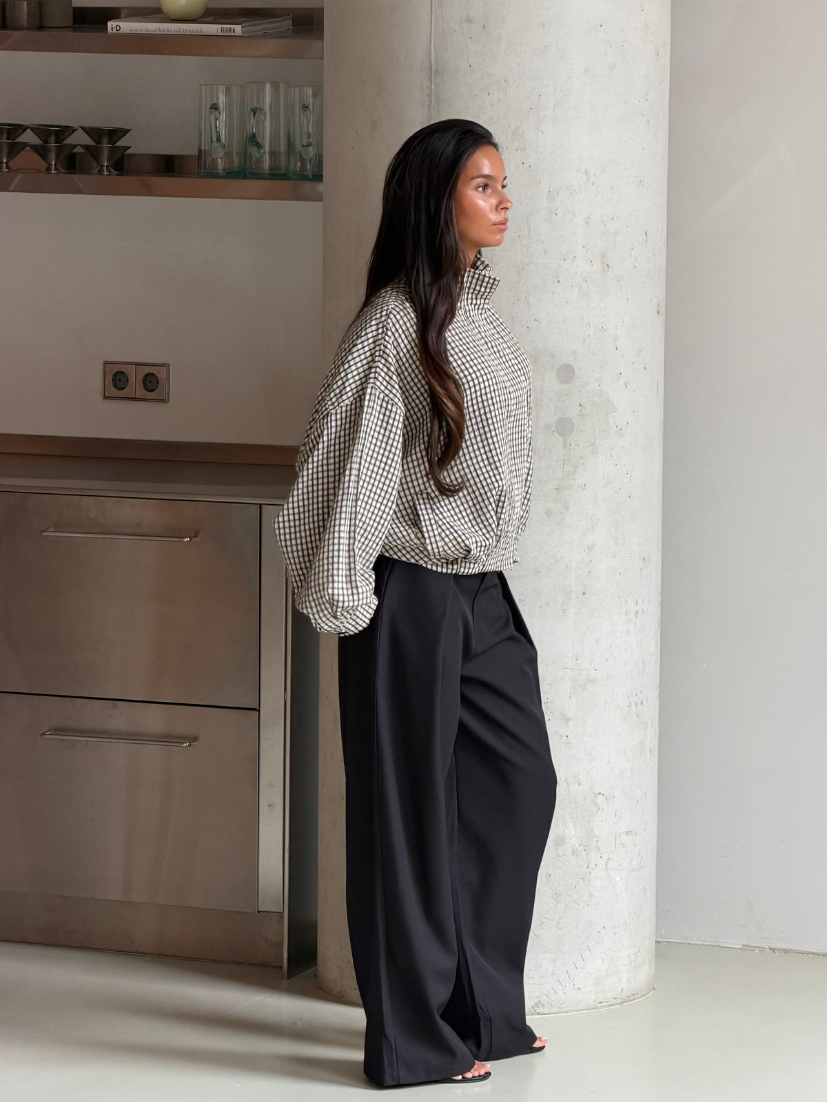 Pantalon plooi zwart