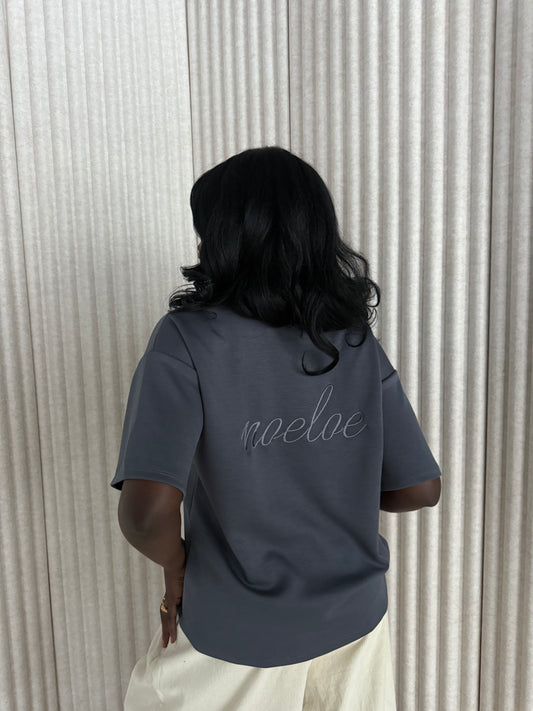 noeloe shirt oversized grijs/blauw