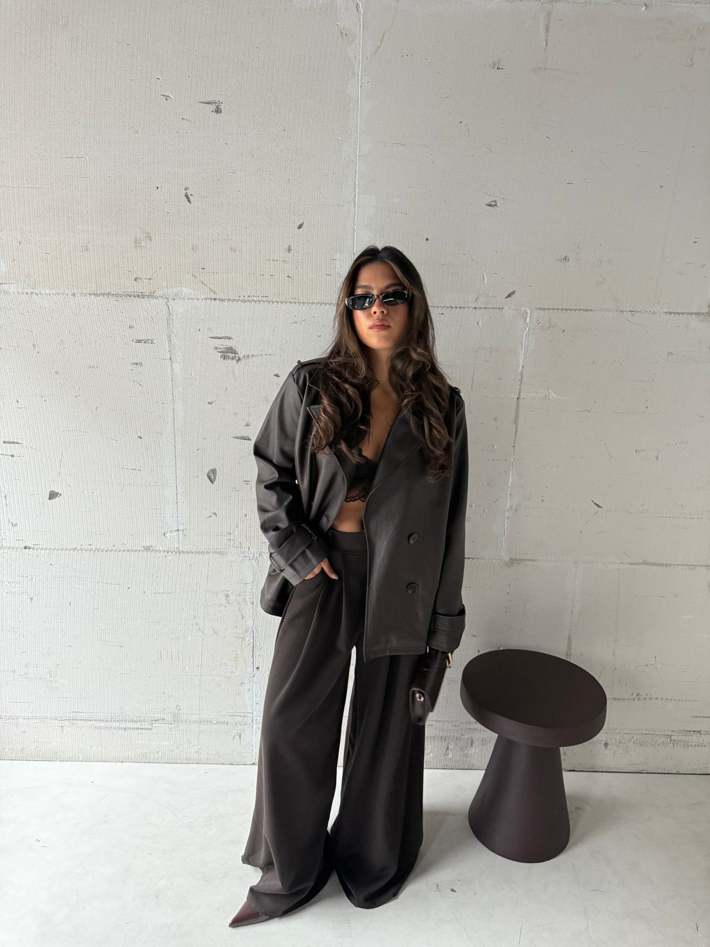 Pantalon donkerbruin