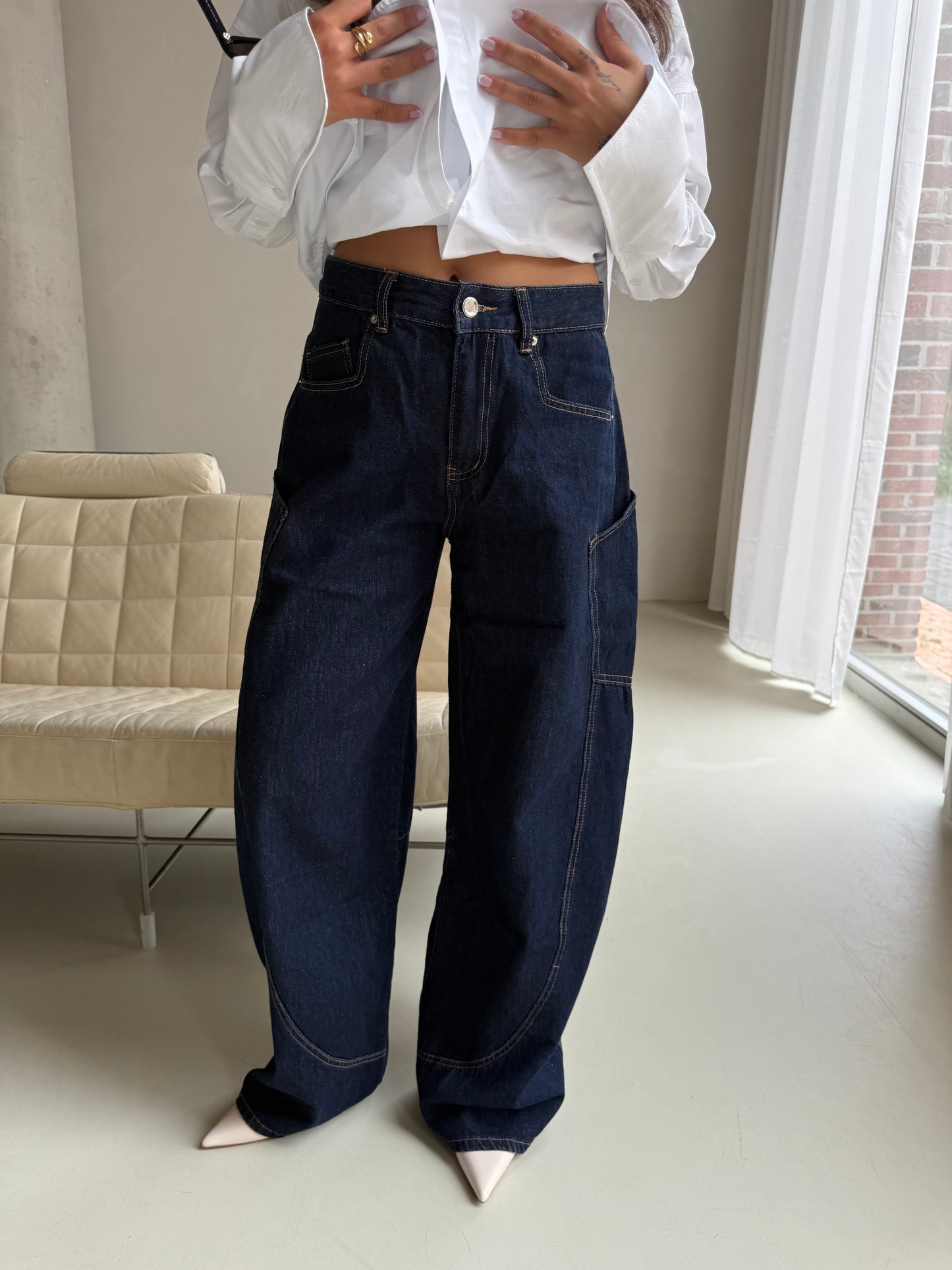 Jeans ballon blauw