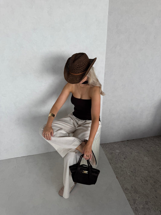 Cowboy hoed rotan bruin