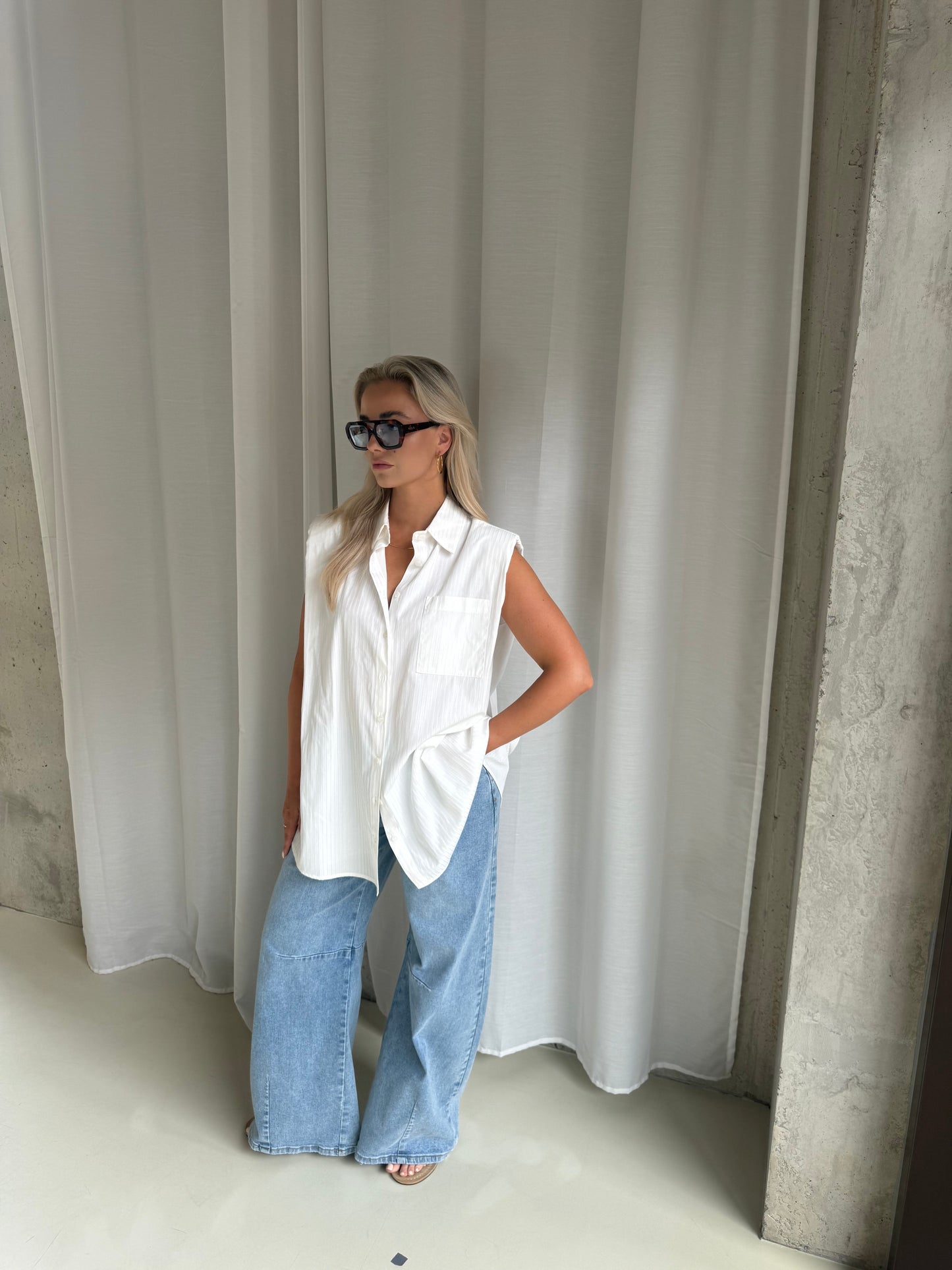Blouse met streepje - online only