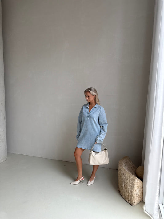 Oversized shirt dress denim