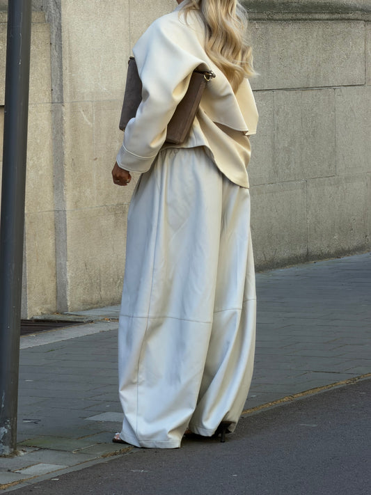 leather-look broek beige