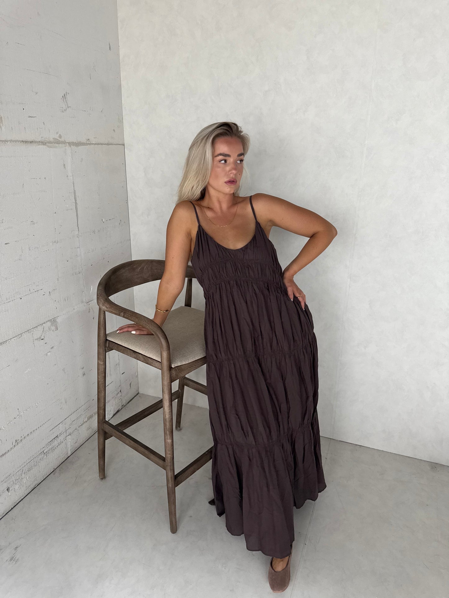 Jurk luxe bruin