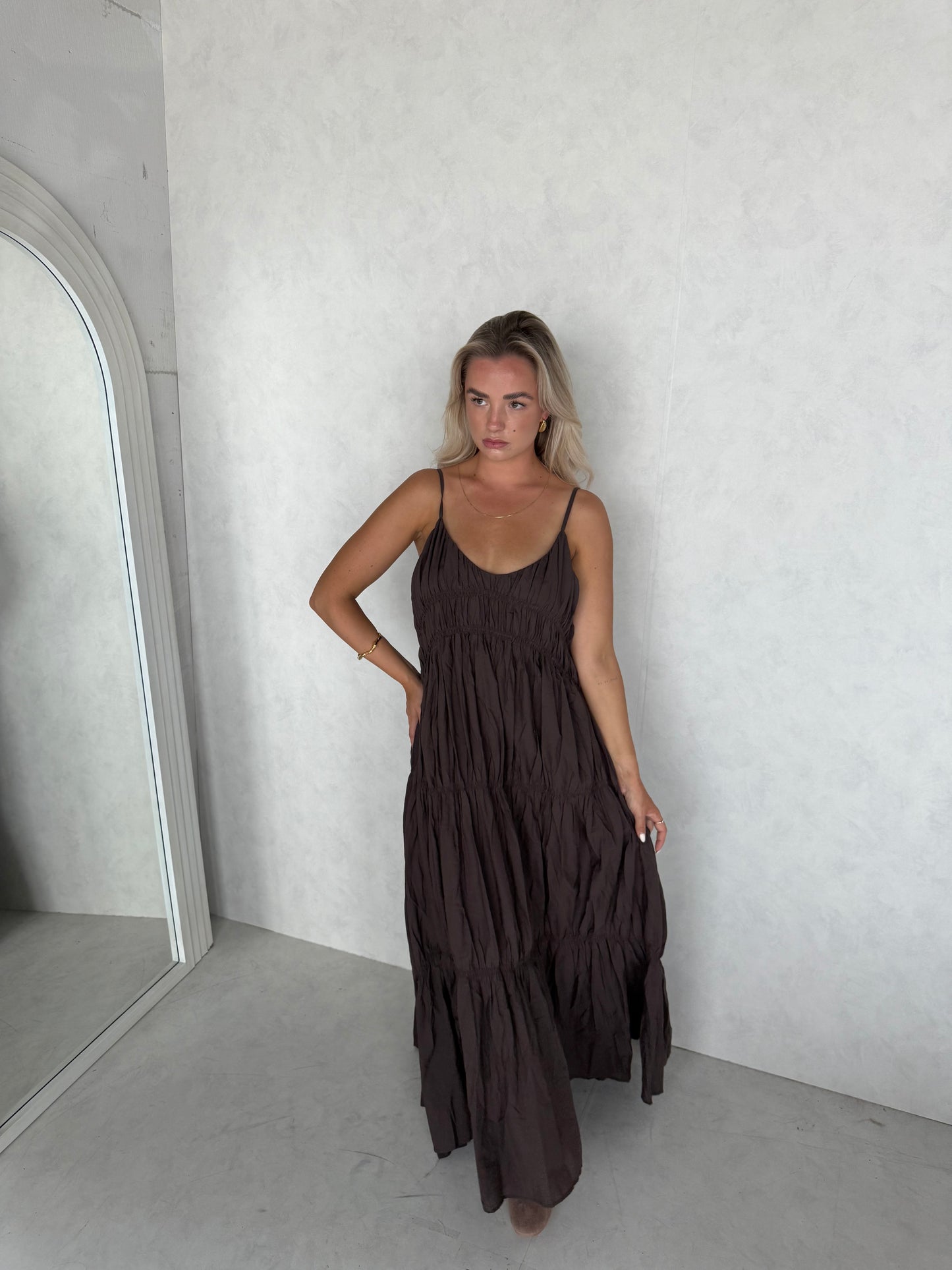 Jurk luxe bruin