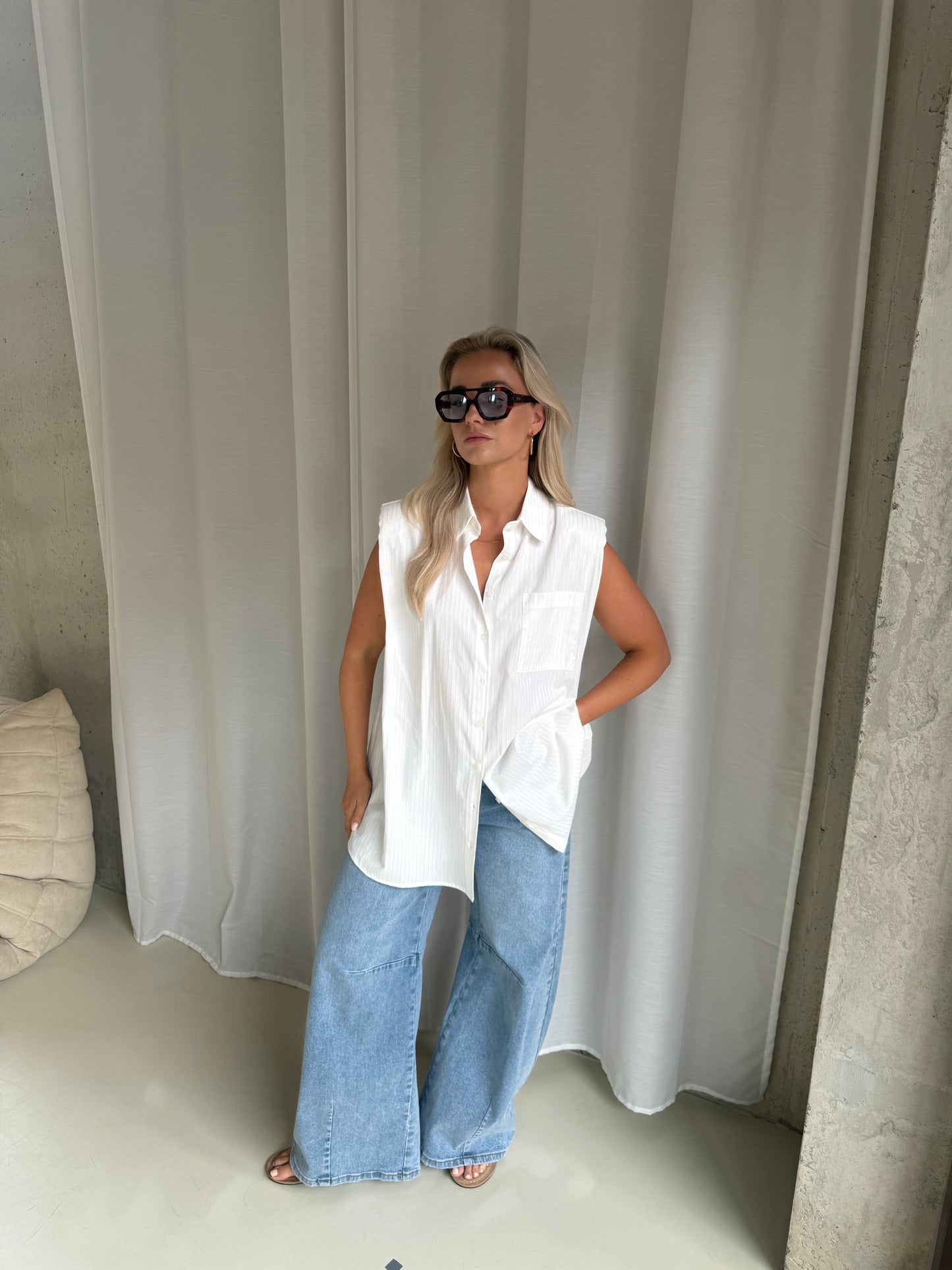 Blouse met streepje - online only