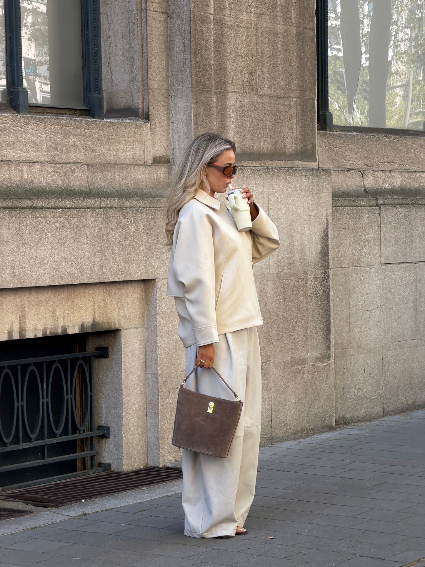 Tas rond taupe