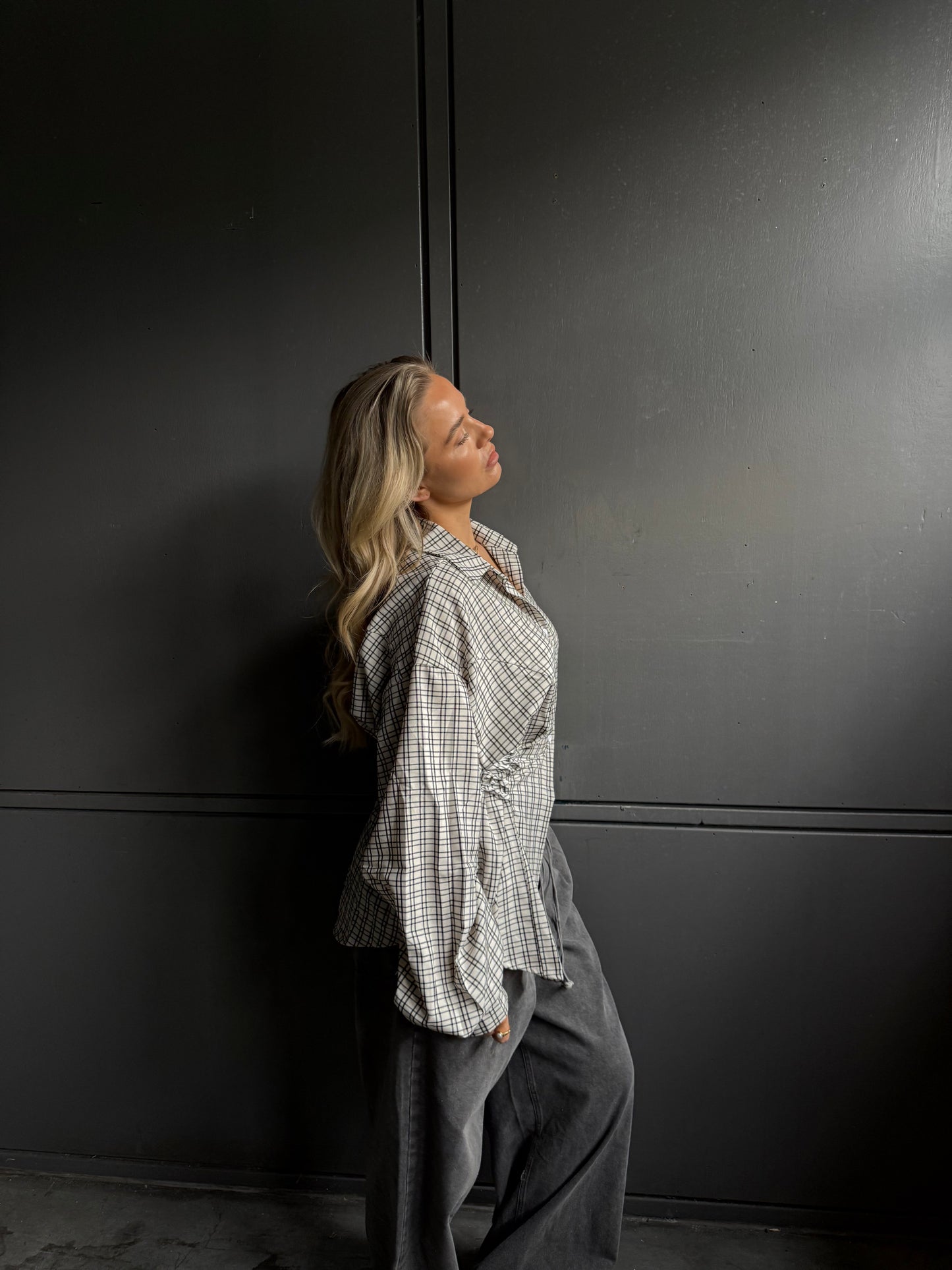 Blouse met vierkant ruitje