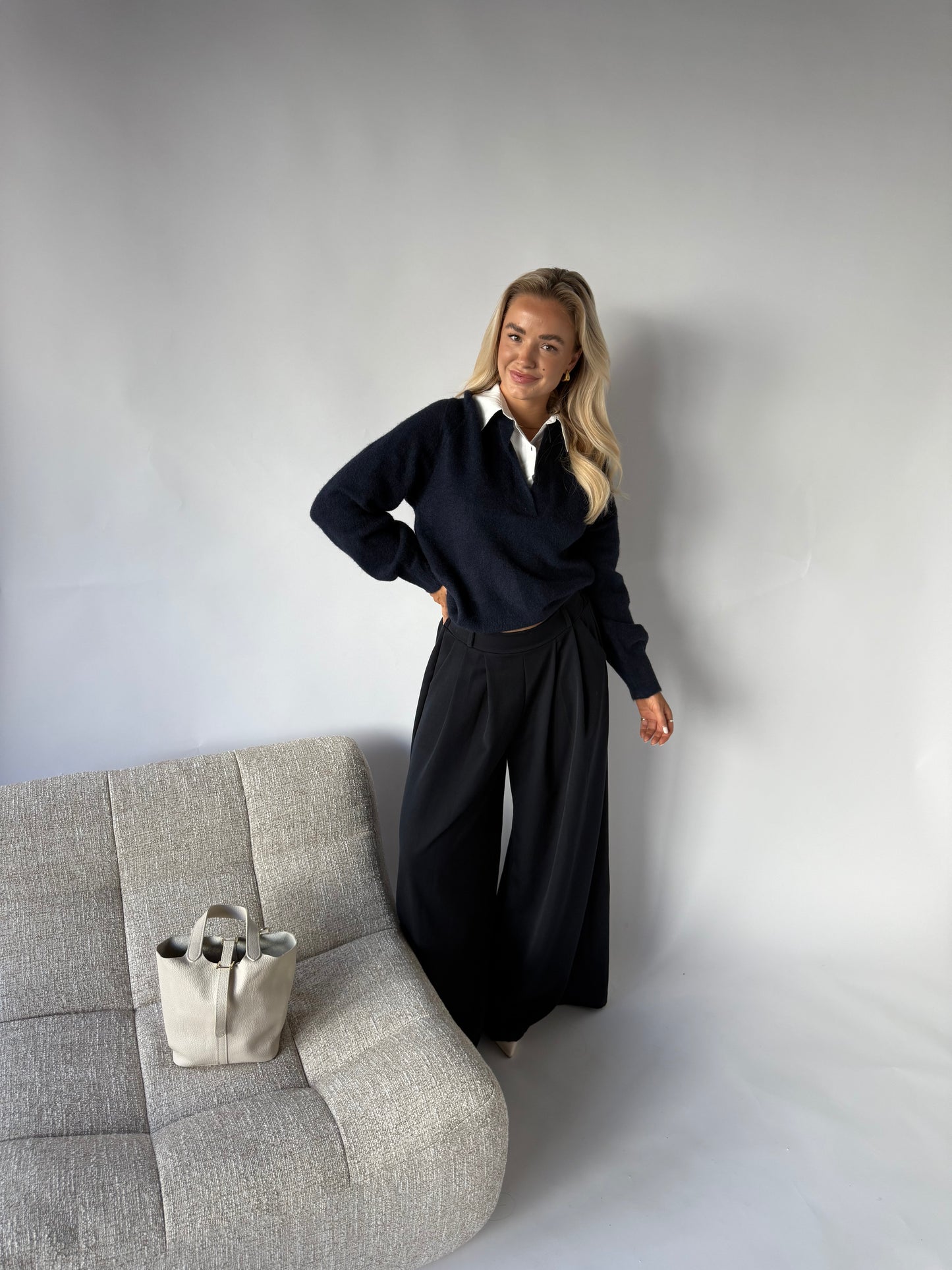 Trui met blouse blauw