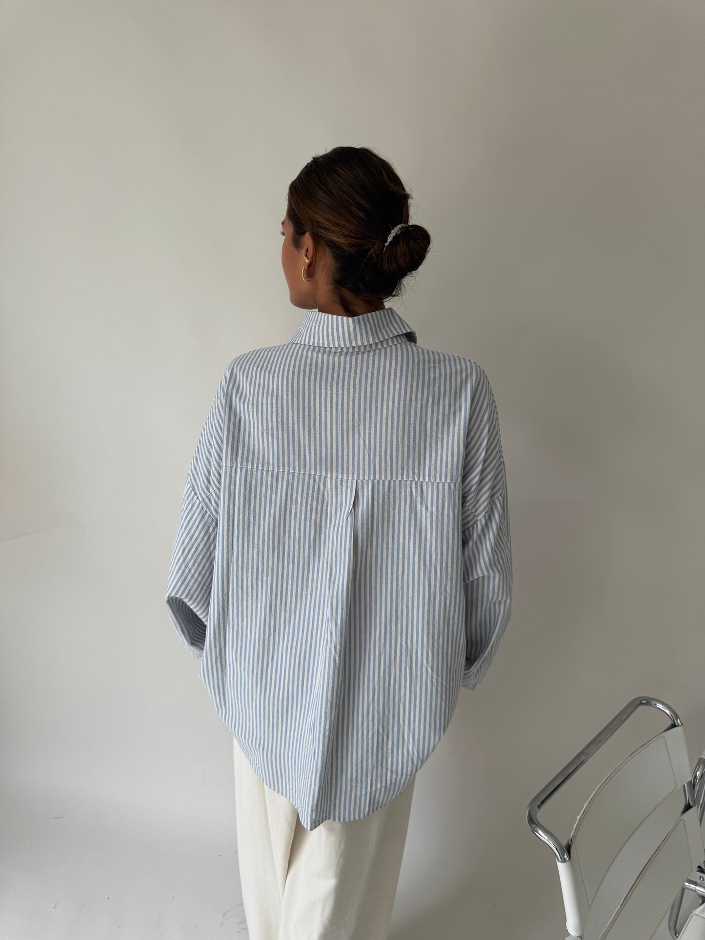 Blouse met streep oversized