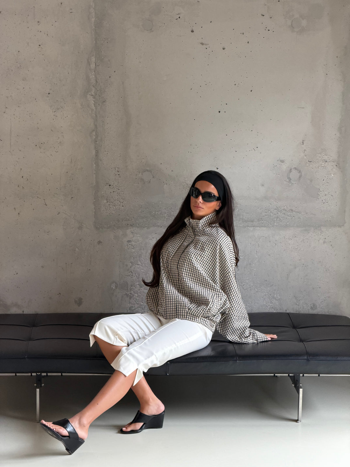 Geruit blouse jasje