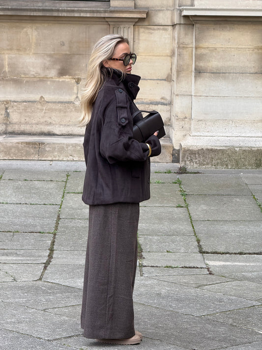 Wollen pantalon Coffee