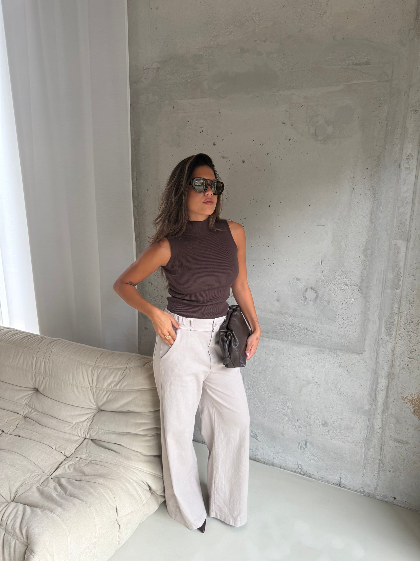 Broek taupe