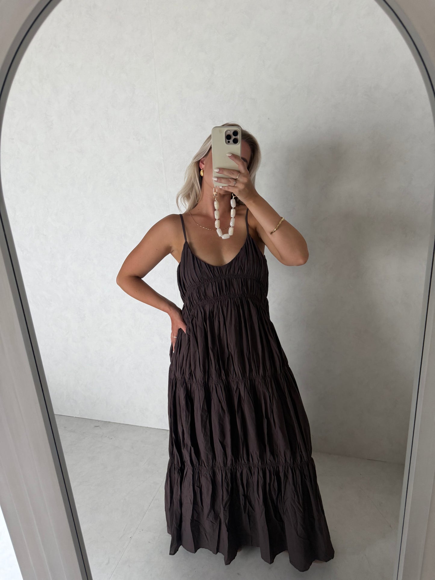 Jurk luxe bruin