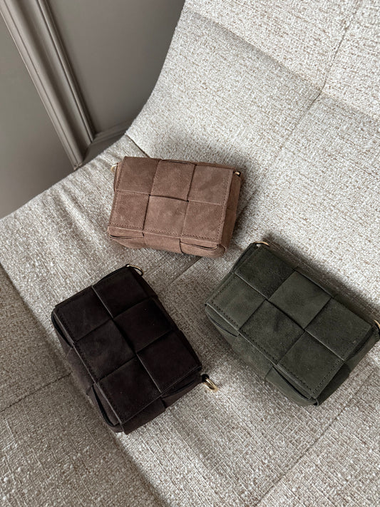 Kleine tas suède green