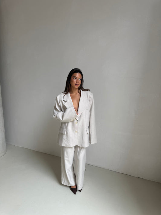 Pantalon luxe créme