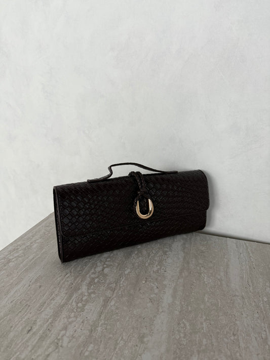 Tas PU-leer bruin print