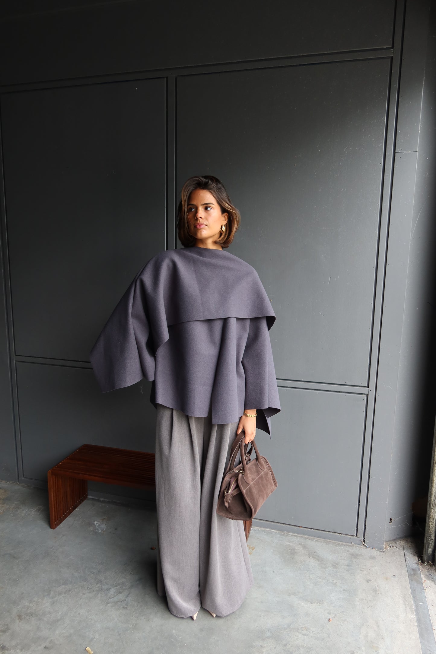 Poncho/cape blauw