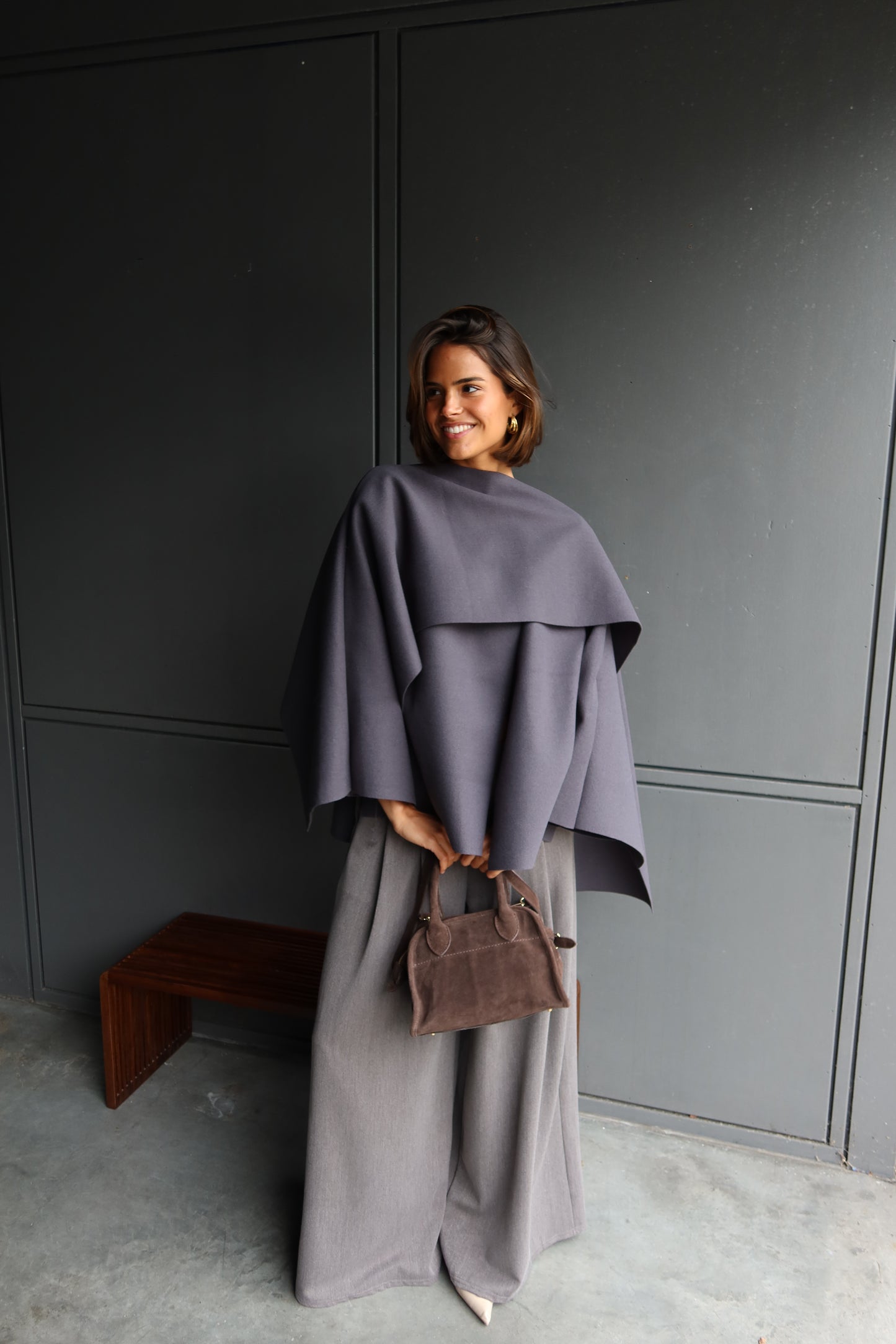 Poncho/cape blauw