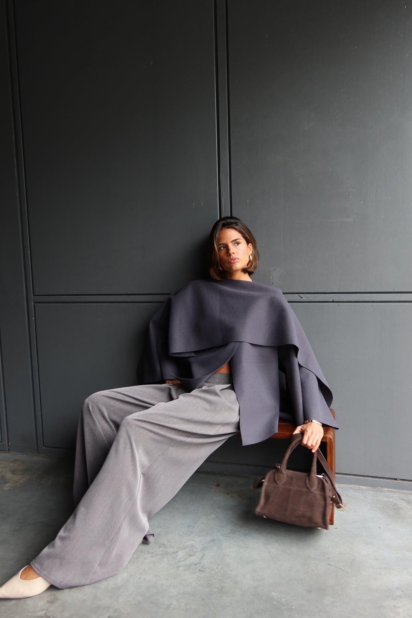 Poncho/cape blauw