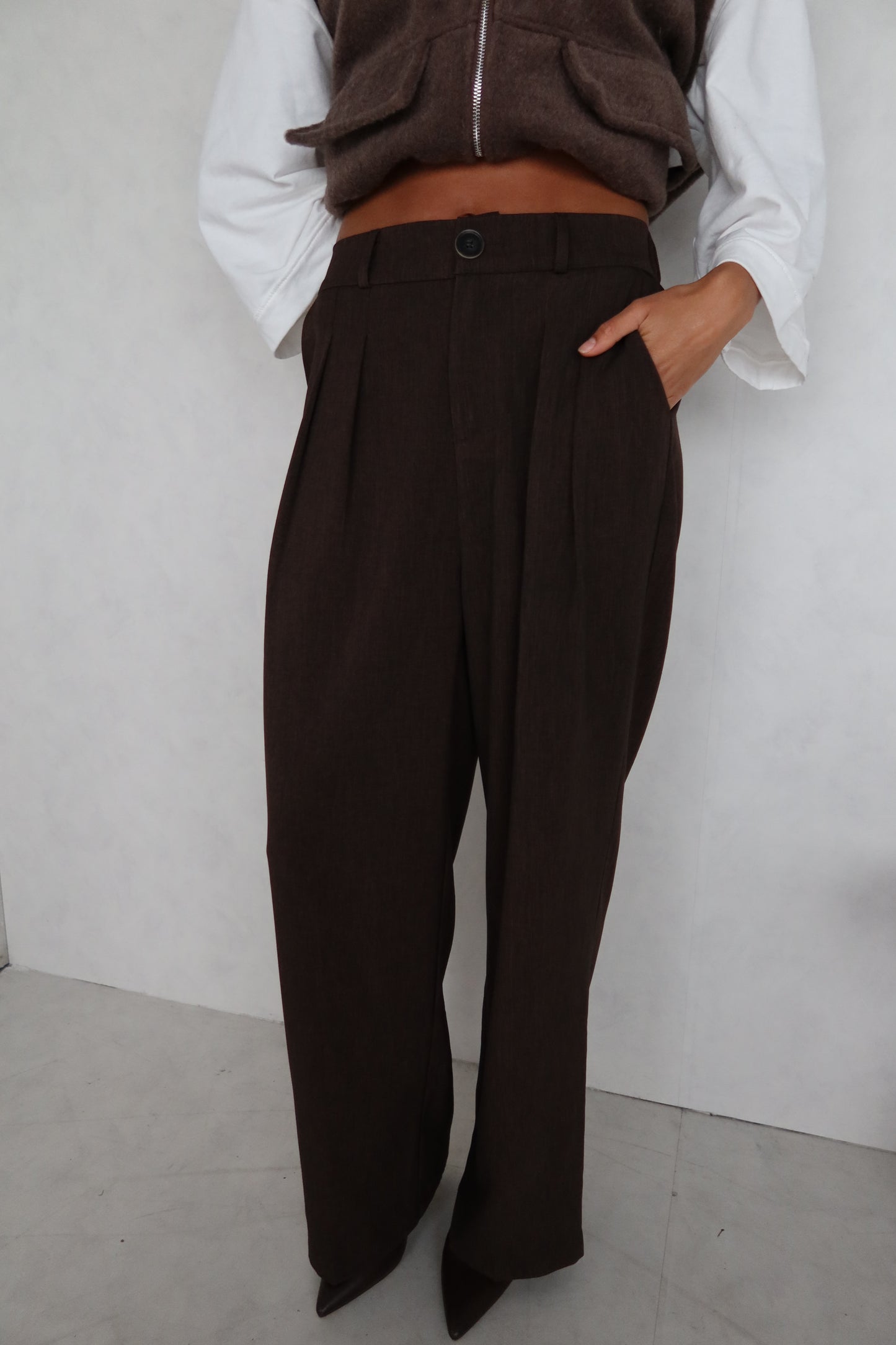 Pantalon bruin accent