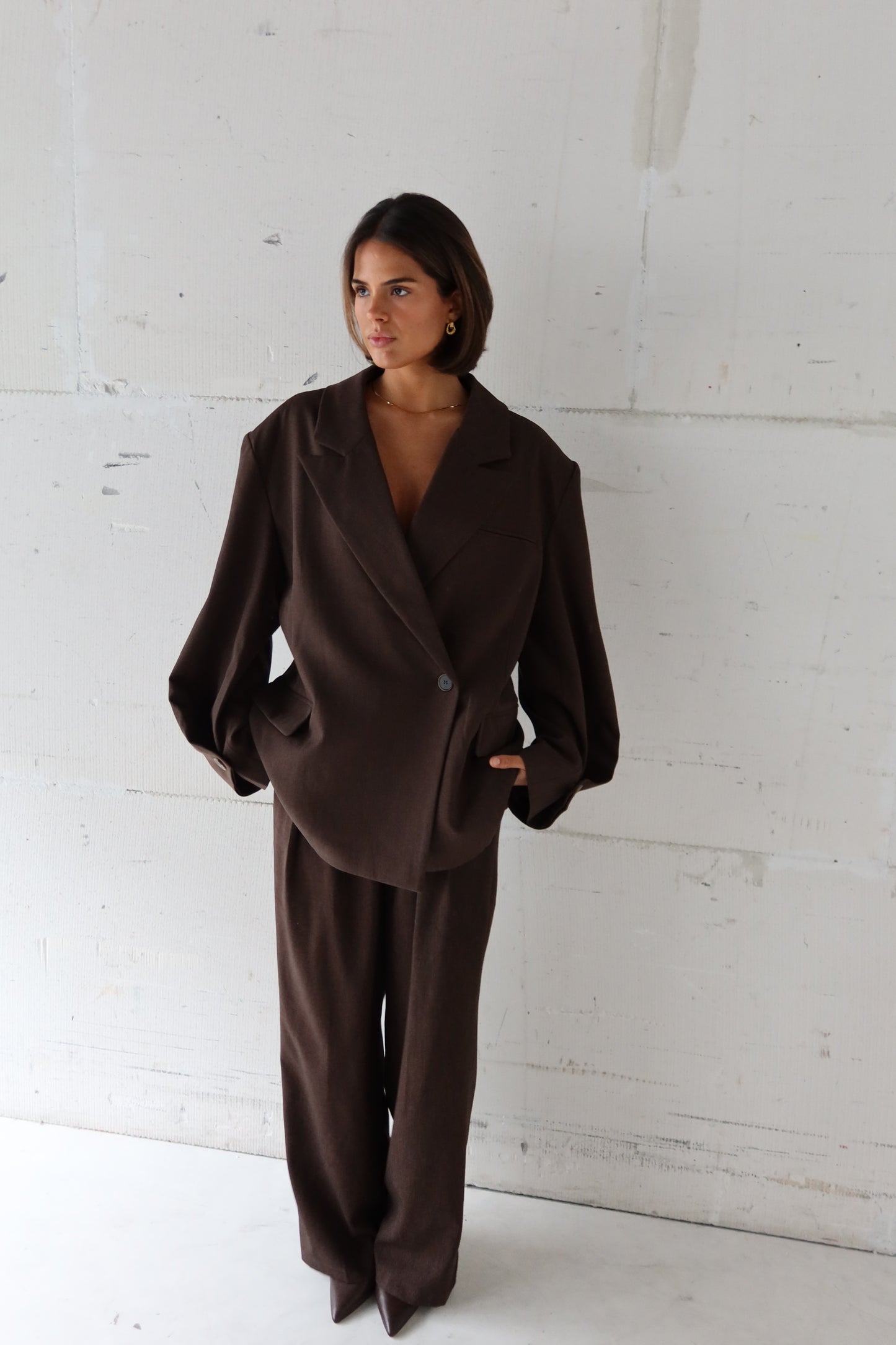 Pantalon bruin accent