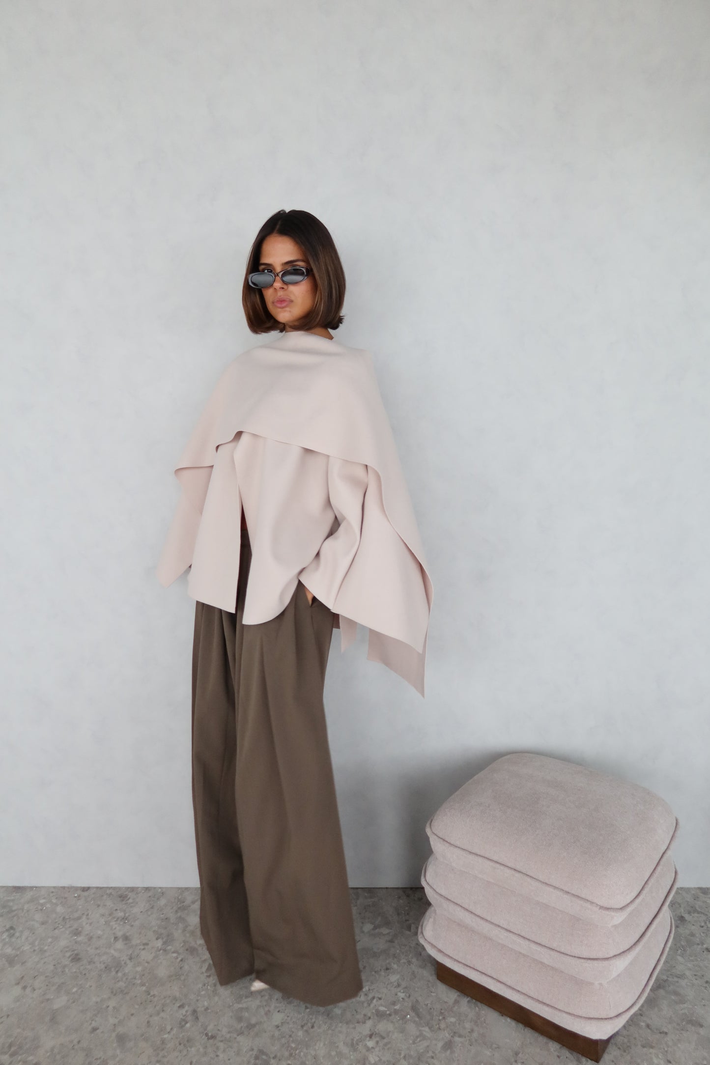 Poncho/cape crème
