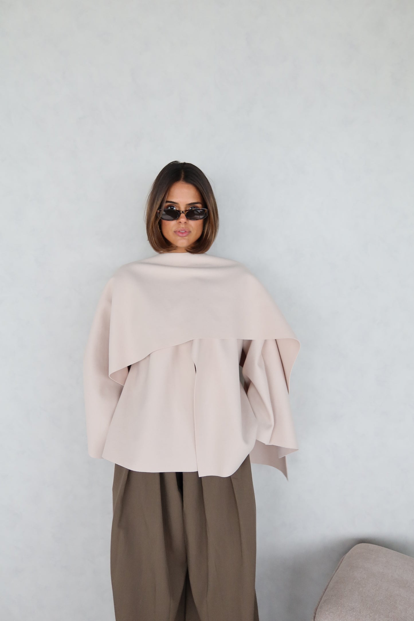 Poncho/cape crème