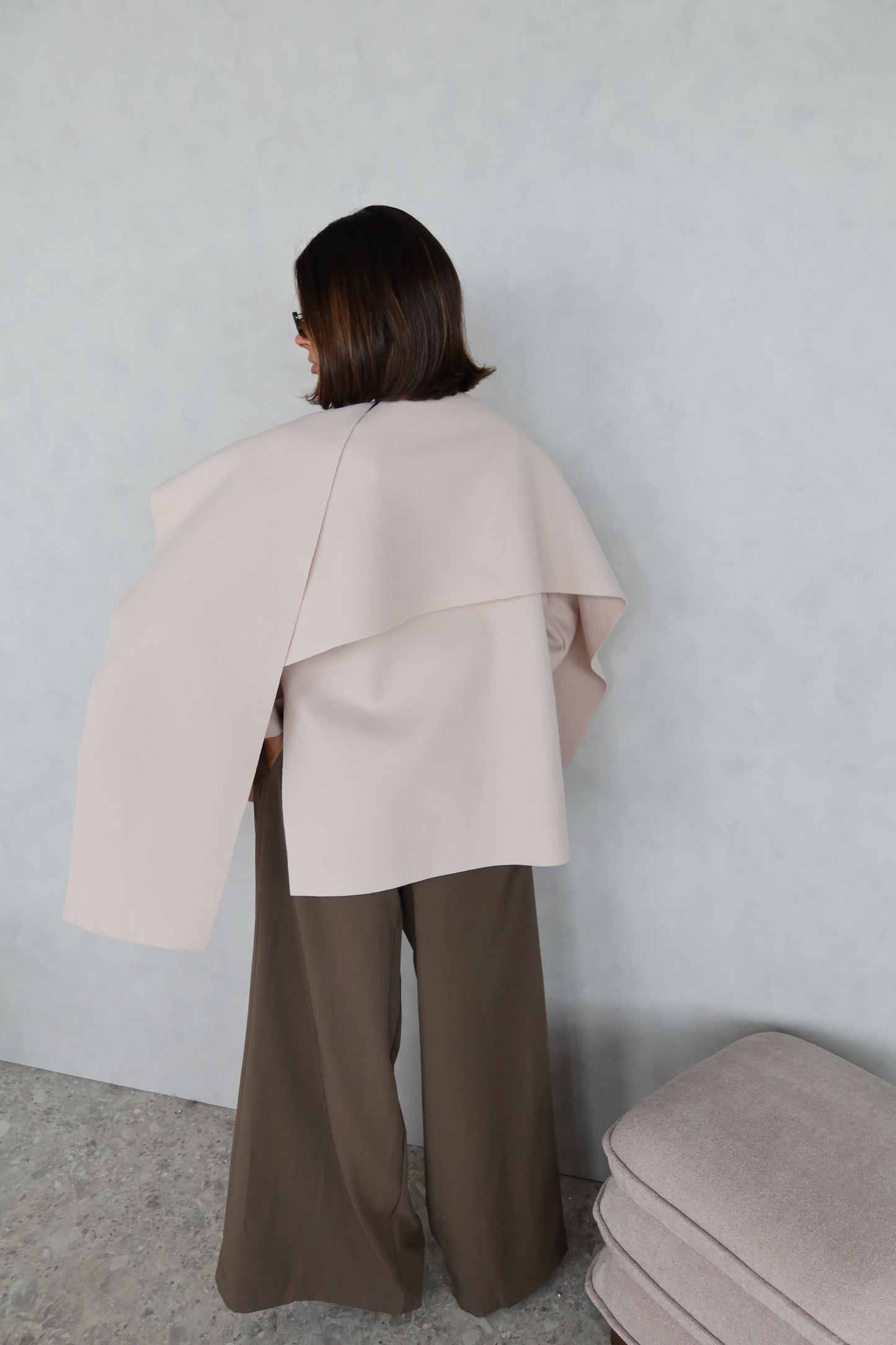 Poncho/cape crème