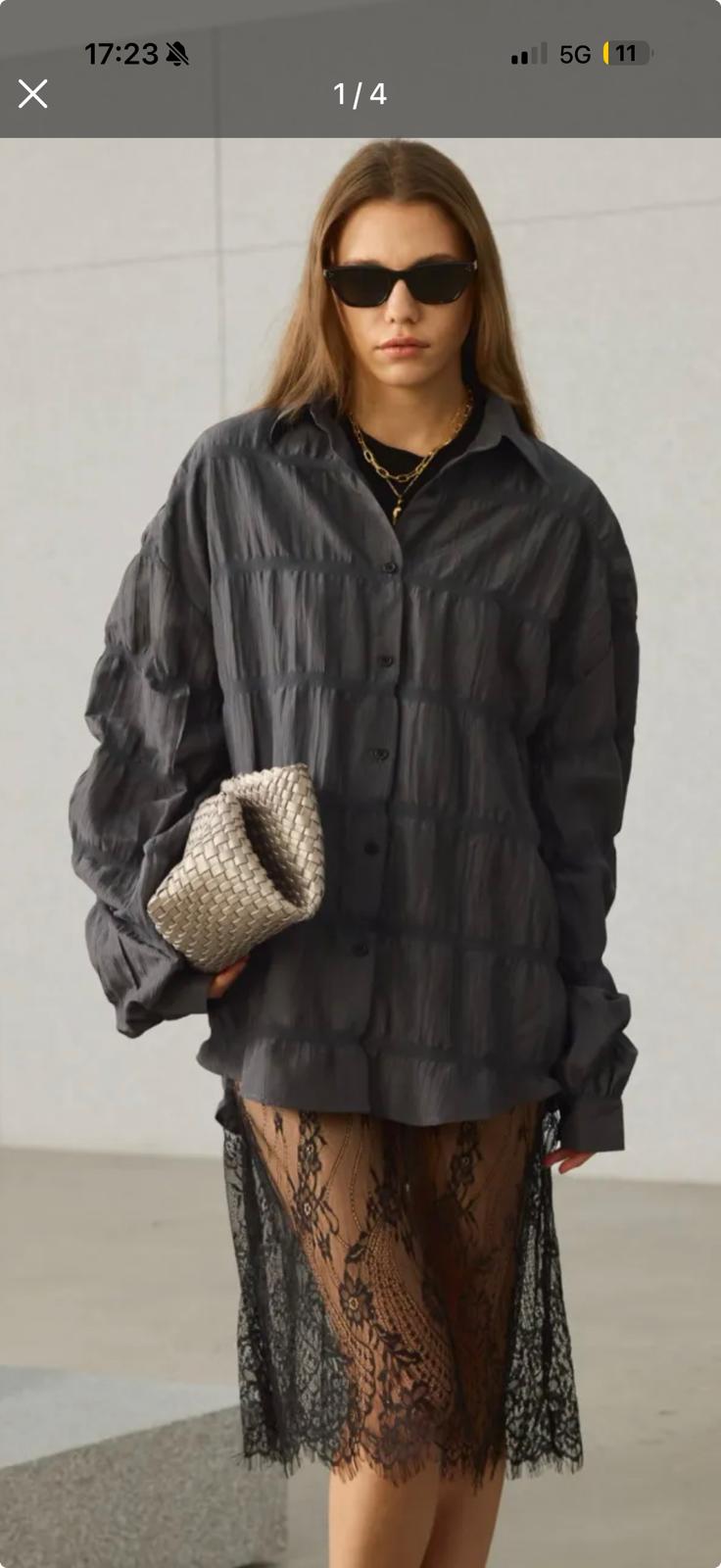 Grijs oversized blouse