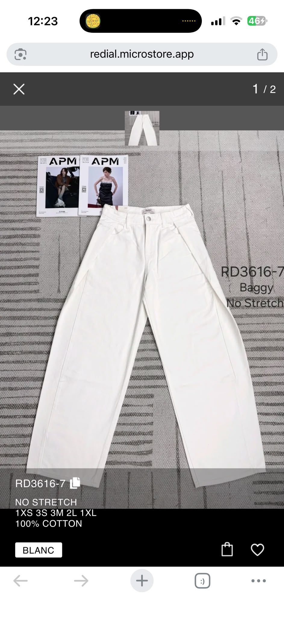 Creme broek met plooi
