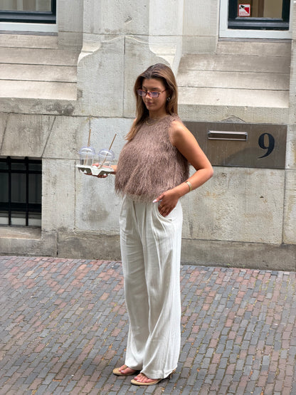 Linnen pantalon beige