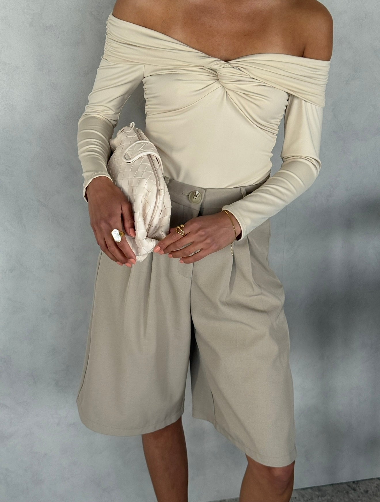 Korte broek beige