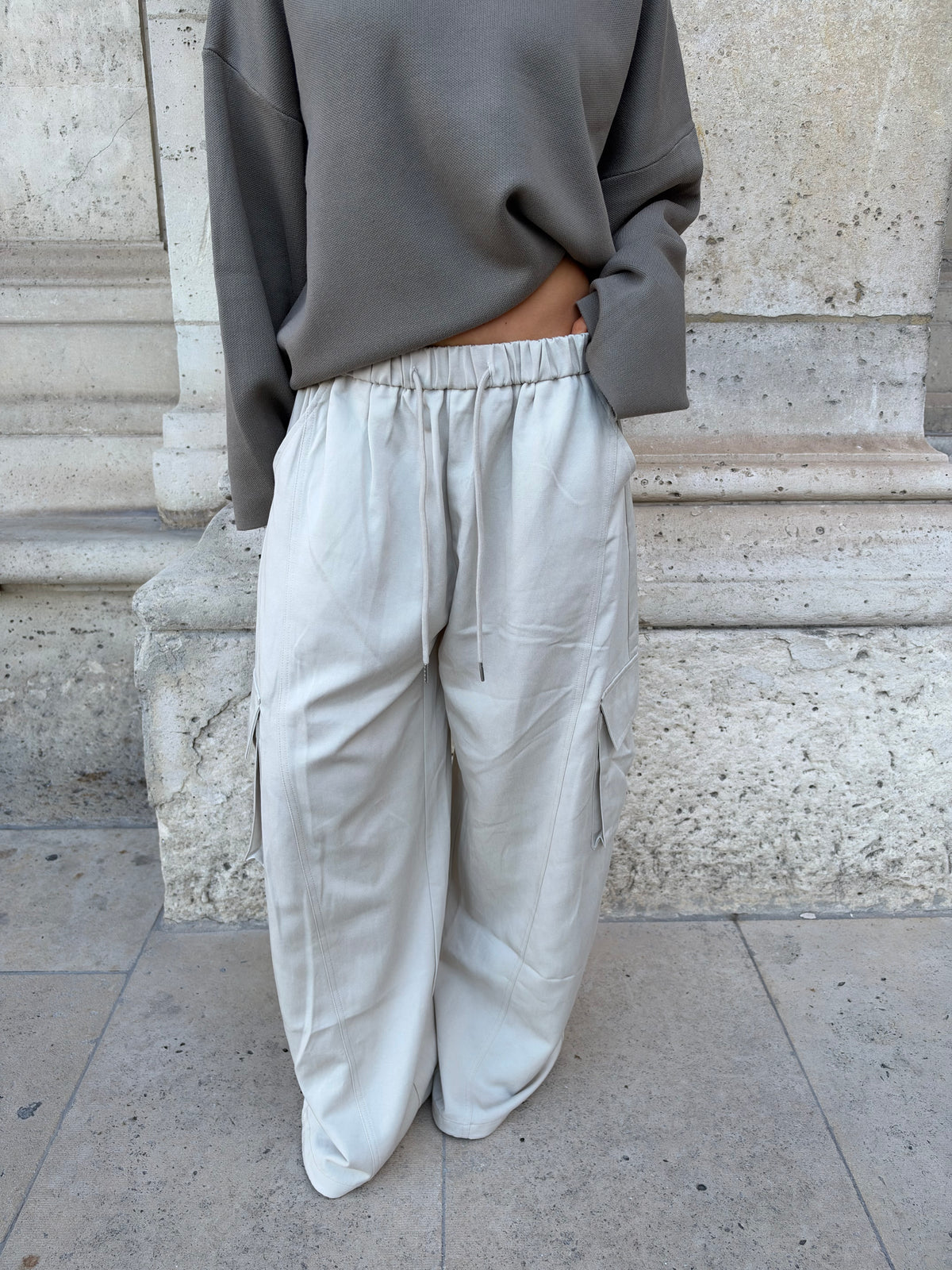 Cargo broek beige
