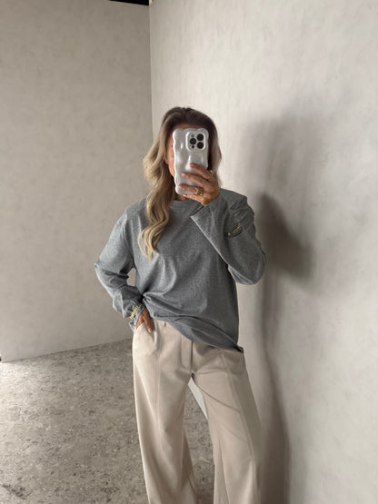 Suede-look pantalon beige