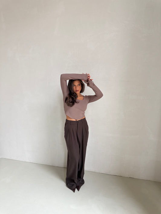 Top rib taupe