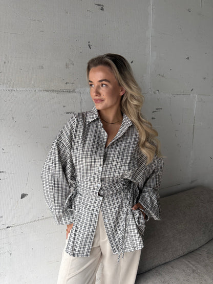 Blouse met vierkant ruitje