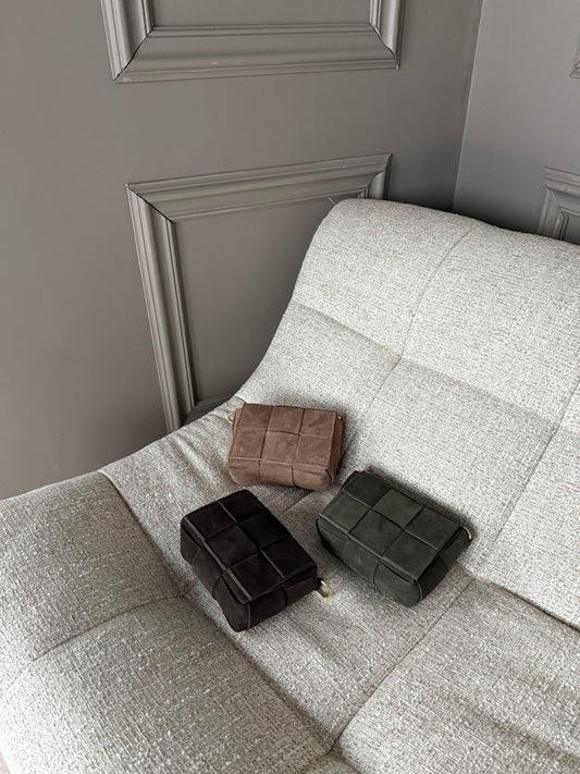 Kleine tas suède green