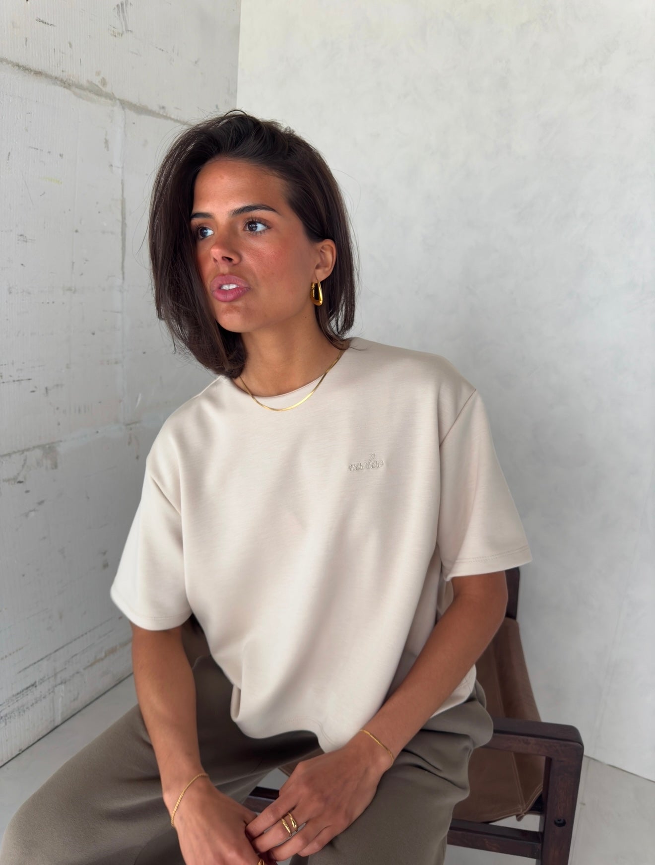Noeloe t-shirt beige