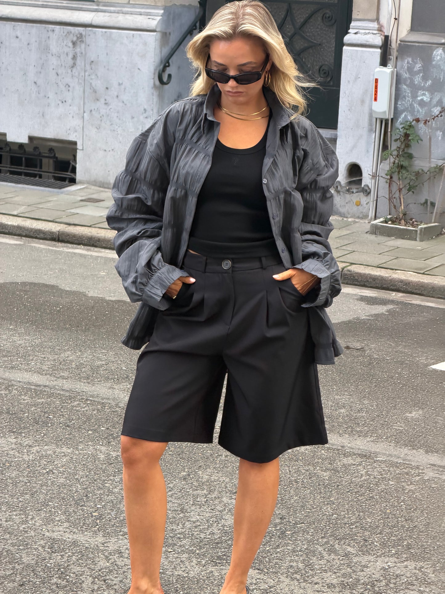 Grijs oversized blouse