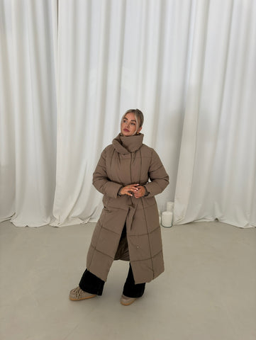 Winterjas taupe