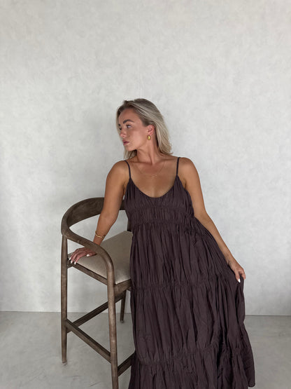 Jurk luxe bruin