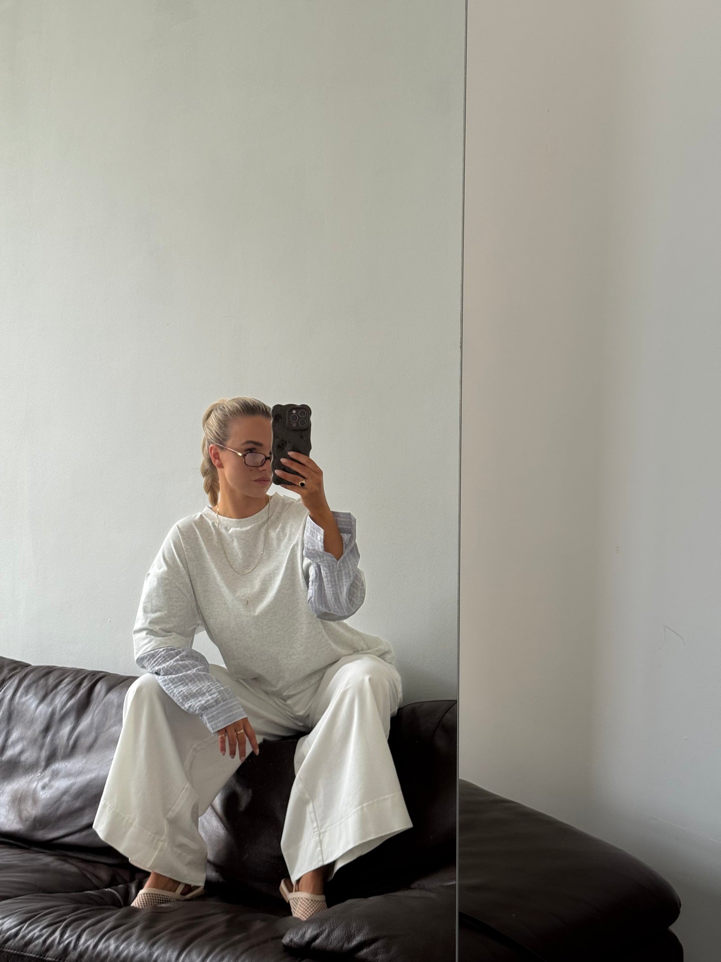 Grijs shirt met blouse