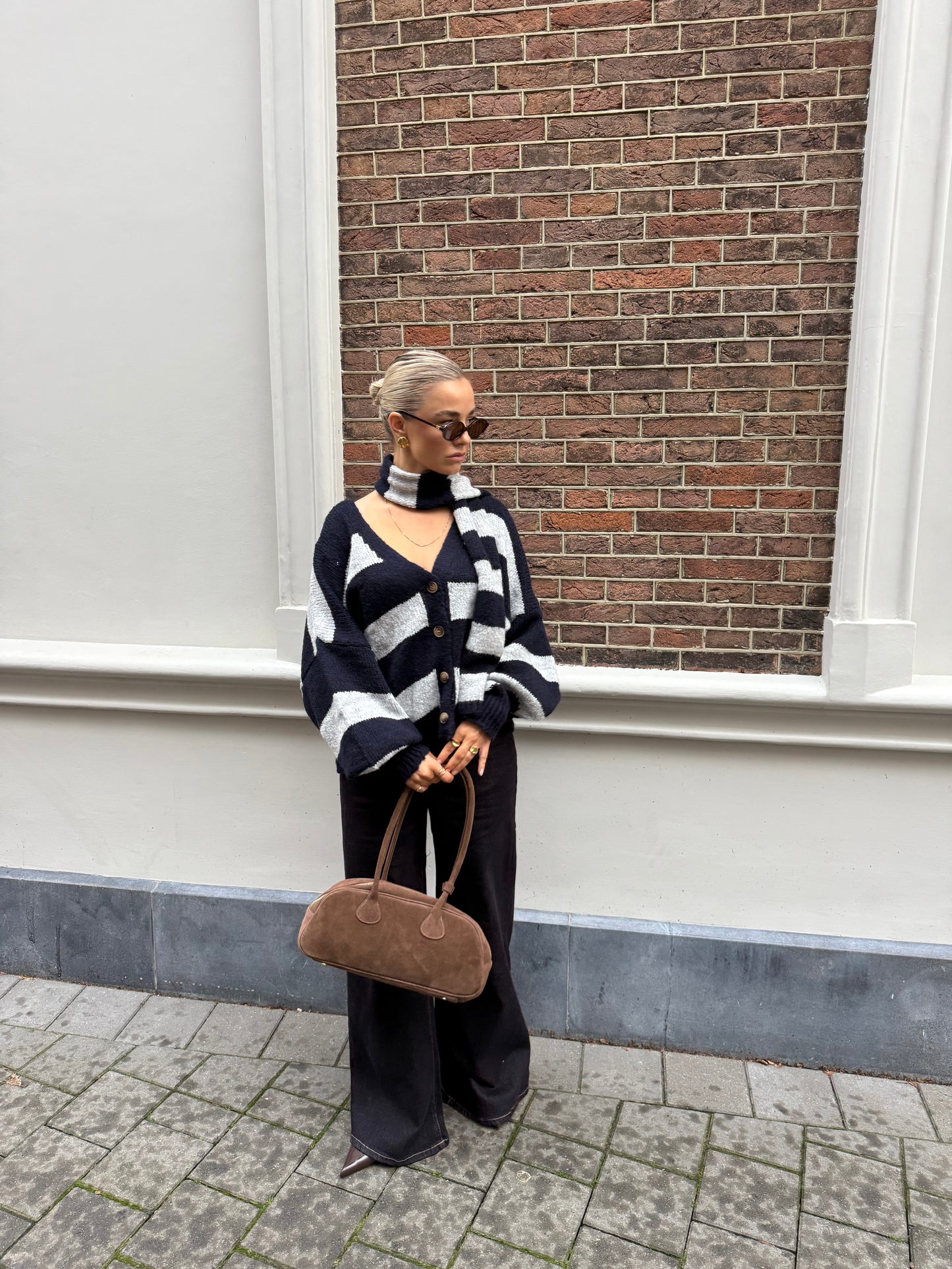 Trui streep met sjaaltje