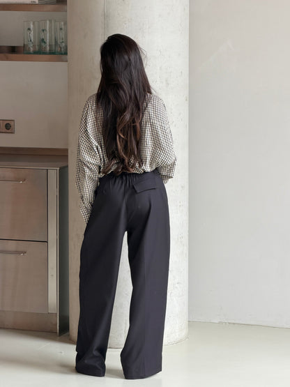 Pantalon plooi zwart