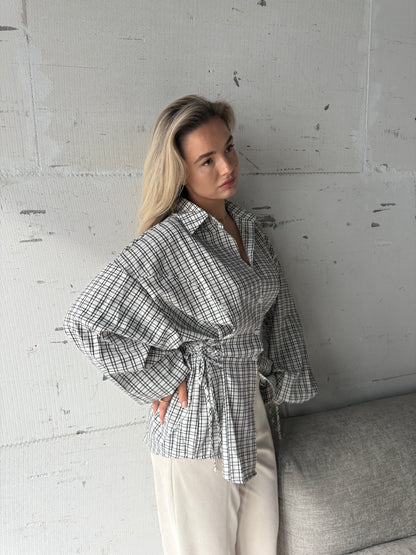 Blouse met vierkant ruitje